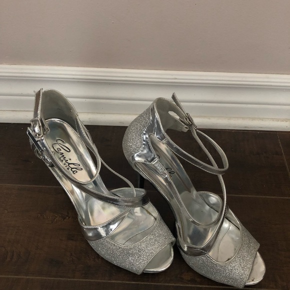 Camille La Vie silver high heel sandals size 6 - Picture 6 of 15